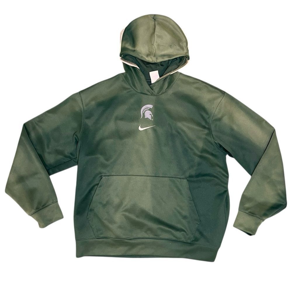 Nike Michigan State Spartans Green Dye Pullover College Logo Hoodie University